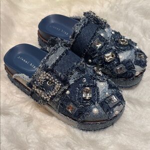 NEW! Gianni Bini Blue Embellished Slip-Ons